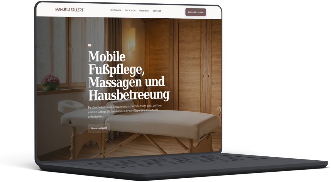 Beispiel einer von Muchachos Development umgesetzten Website